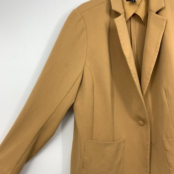 Universal Standard Blazer Tan Cafe Au Lait Single Button Jacket - Picture 6 of 11